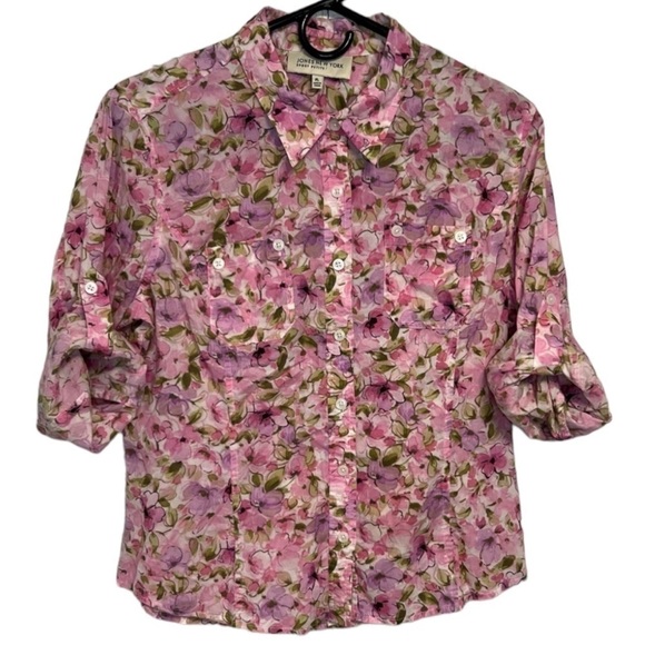 JONES New York Sport Floral Petite Top Size PL - Picture 1 of 12